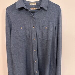 Faherty Legend Sweater Shirt, Glacier Blue Twill, Women’s Medium